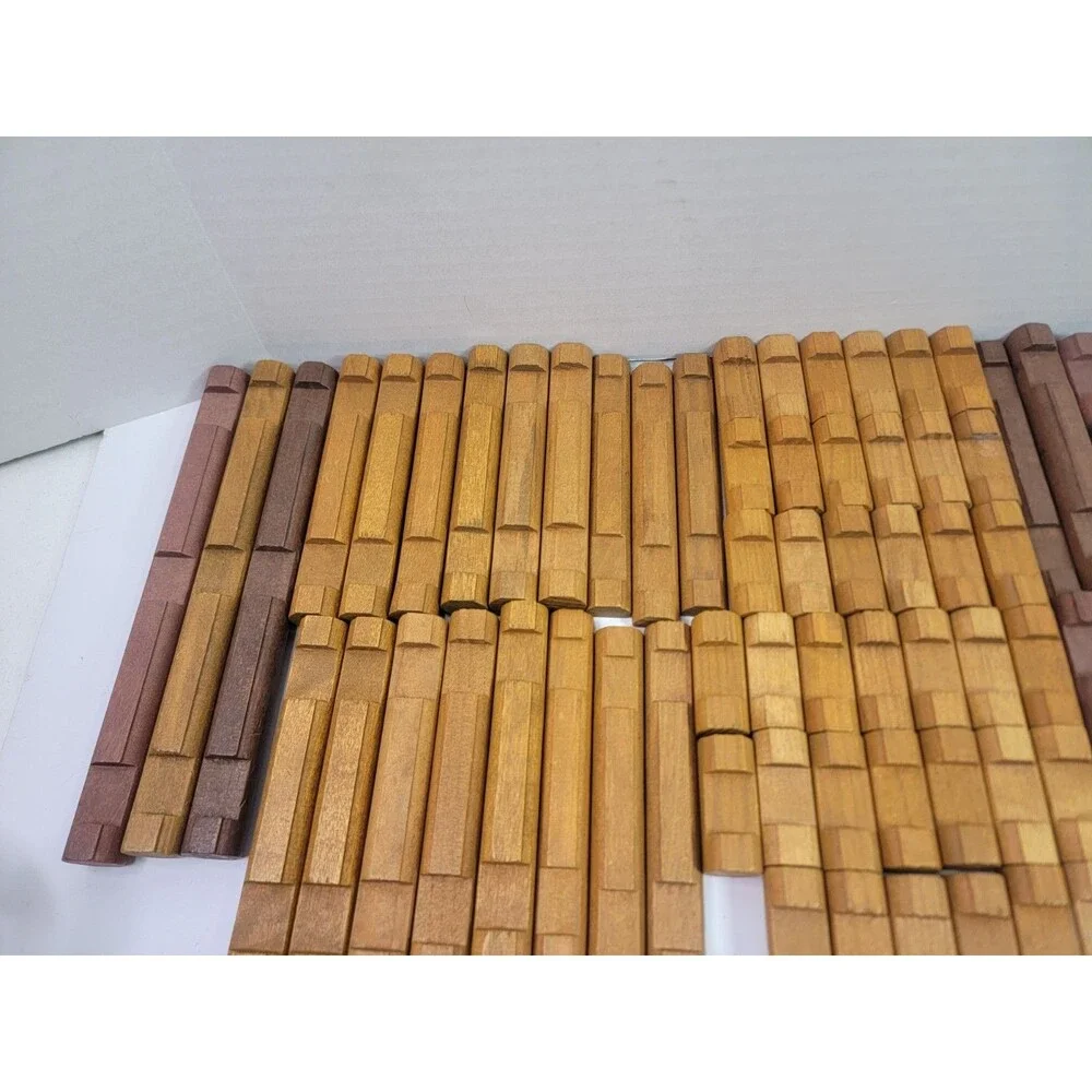 Large Lot Vintage Wooden Log Cabin Building Toy Pieces Mixed Colors Replacement